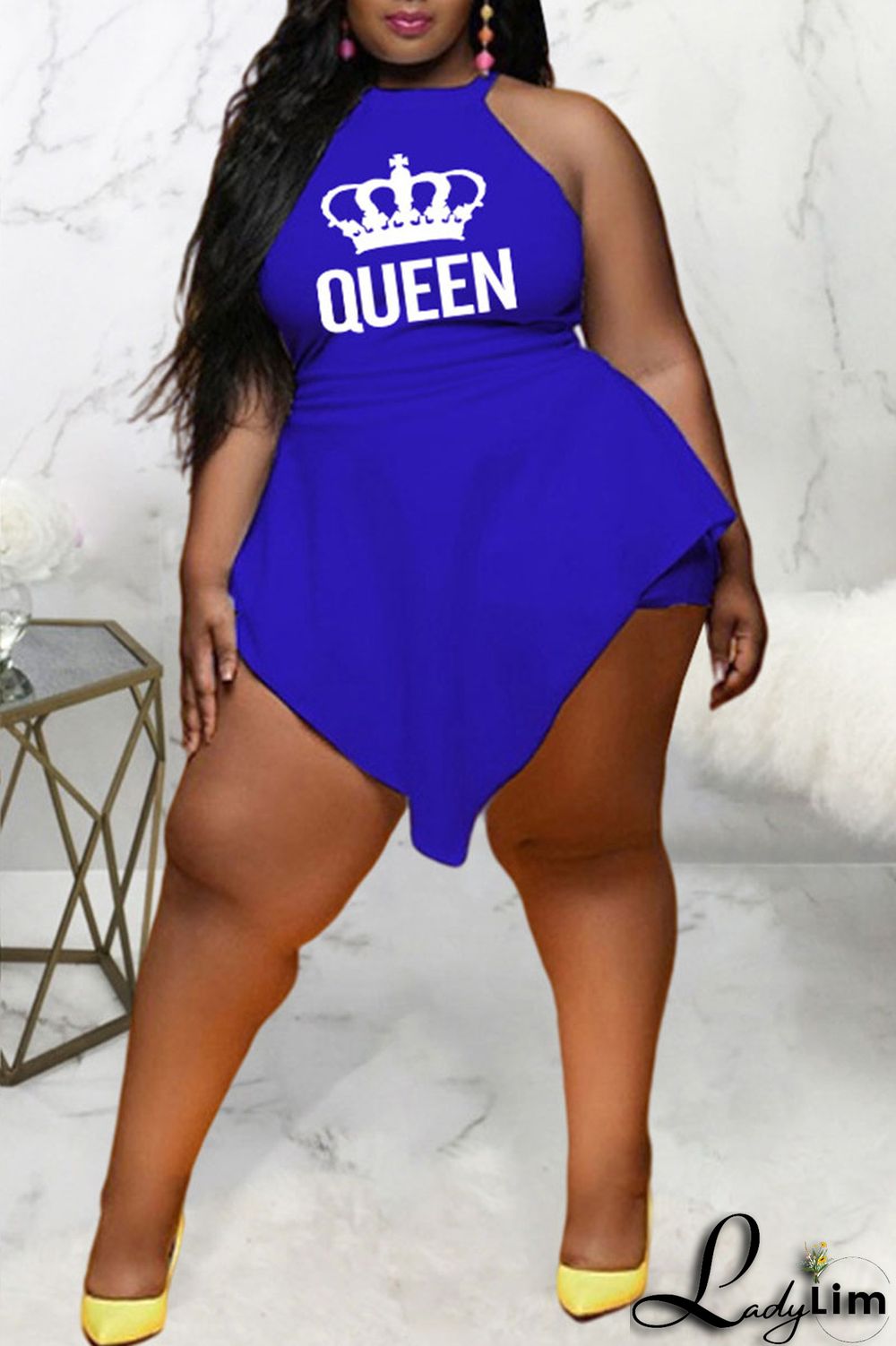 White Sexy Print Patchwork O Neck Plus Size Jumpsuits