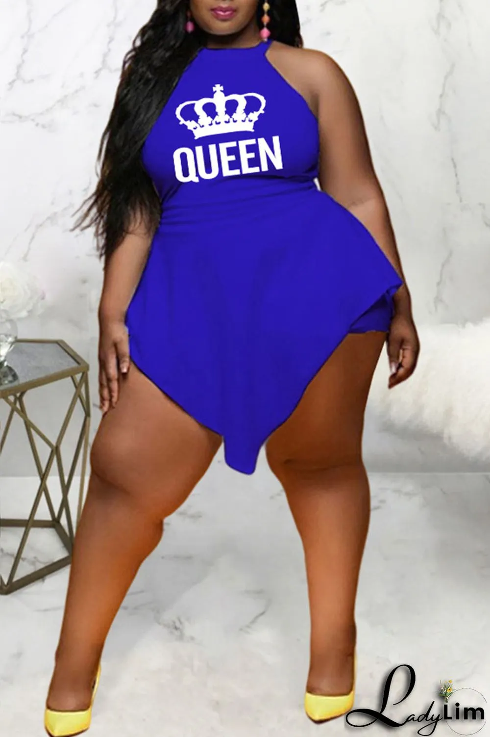 White Sexy Print Patchwork O Neck Plus Size Jumpsuits