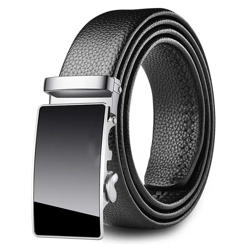 Direct Belt Men’s Youth Business Soft Leather 3.5 Automatic Buckle Black Belt Running Jianghu Goods Source
