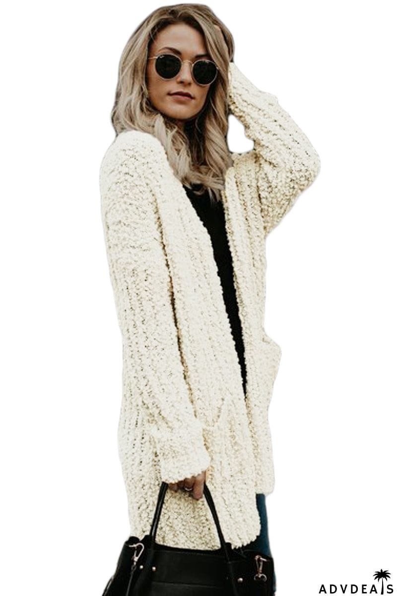 Creamy Pebble Beach Textured Cardigan