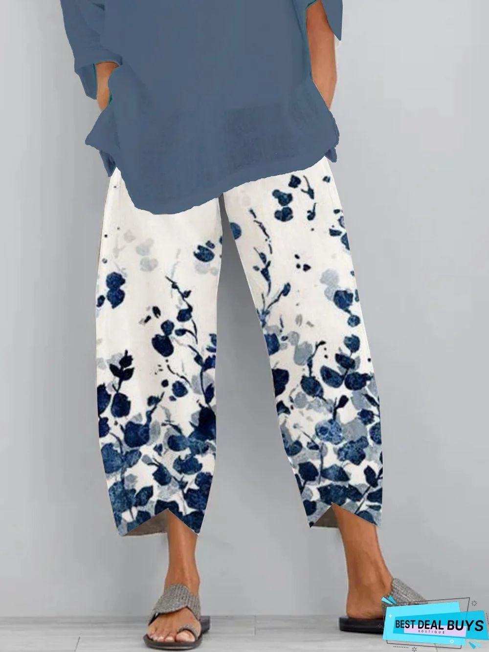 Women Vintage Floral Summer Pants