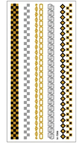 1sheet Indian Arabic body art women metallic temporary Mandala Flash Tattoos necklace sticker gold lace tatoo tatuagem maquiagem