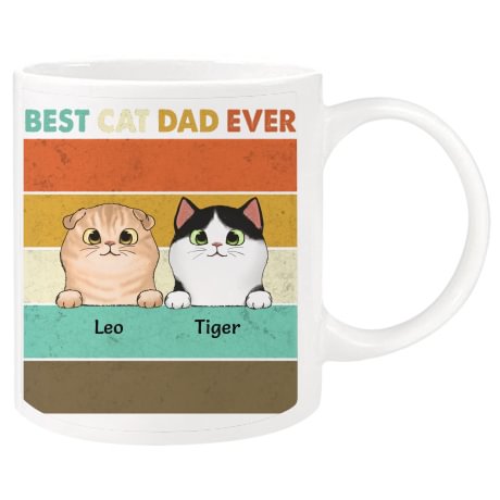 Best Cat Dad Personalized Mug (Up to 6 Cats)