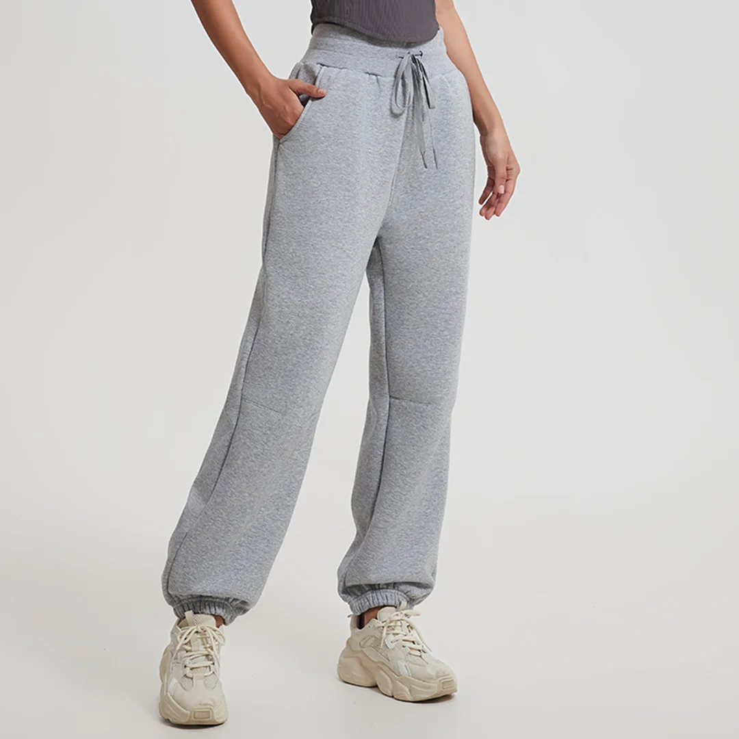 High-waisted tummy tucked athleisure long pants
