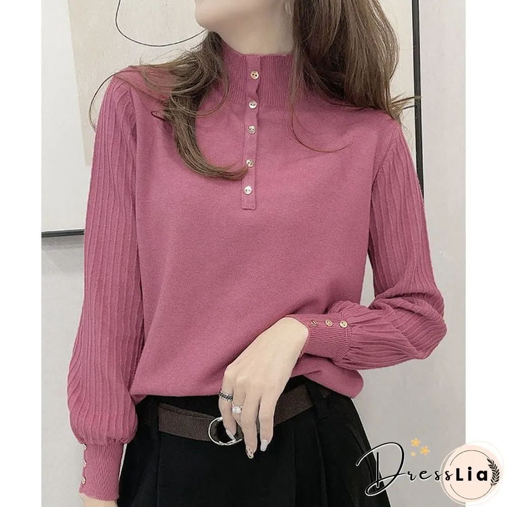 Half-neck Sweater Women's Loose-fitting Foreign-style Bottoming Sweater