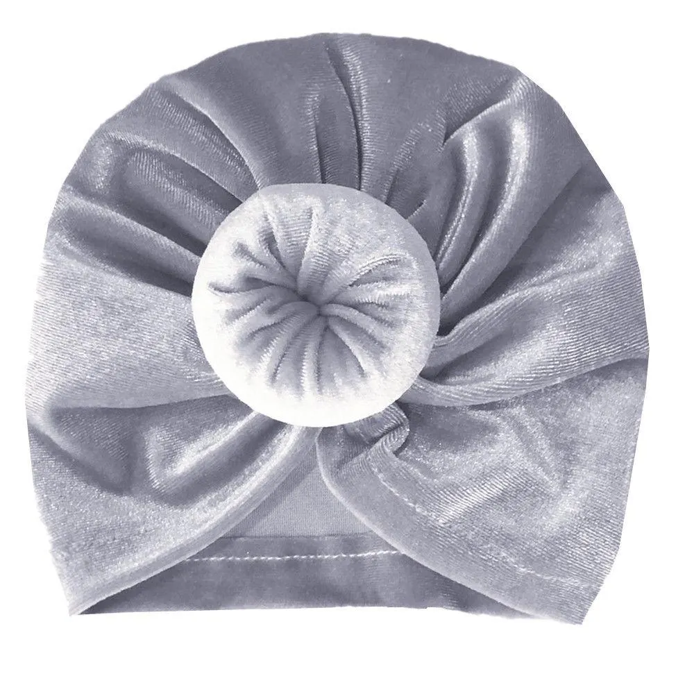 2019 Brand New Toddler Kids Baby Girls Velvet Hats Big Bow Solid Hairband Headband Stretch Turban Knot Head Wrap 17*16.5cm