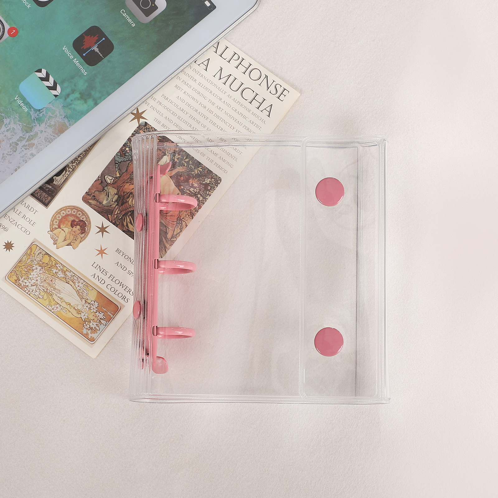 Loose Leaf Book - Double Buckle A8 Mini 3-hole Transparent 