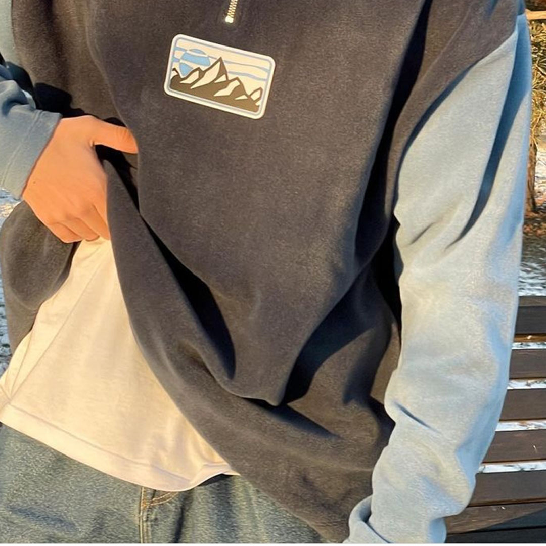 Oversized Unisex Contrast Polos Sweatshirt