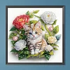 Diamond Painting-DIY Crystal Rhinestone Simple Flower Cat(40x40cm)