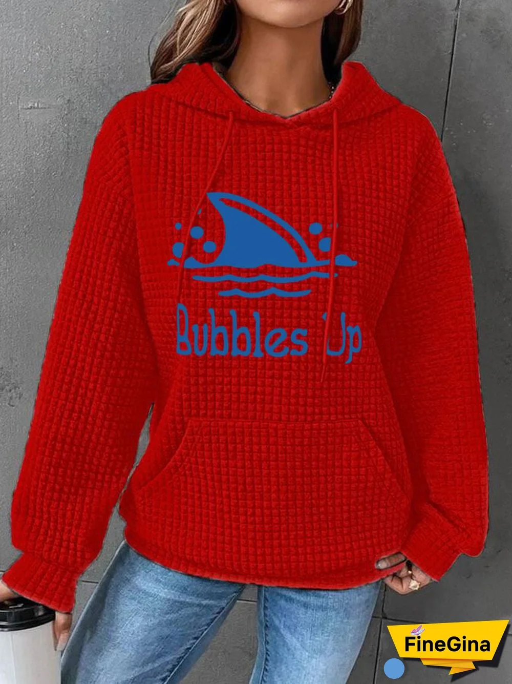 Women's Bubbles Up Jimmy Print Waffle Hoodie