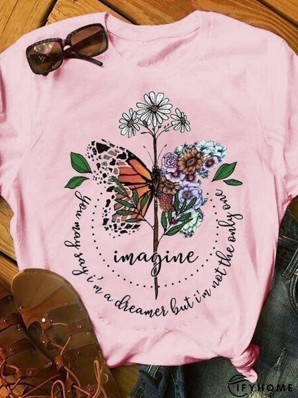 Print Casual Short Sleeve Modal T-shirt & Top | IFYHOME