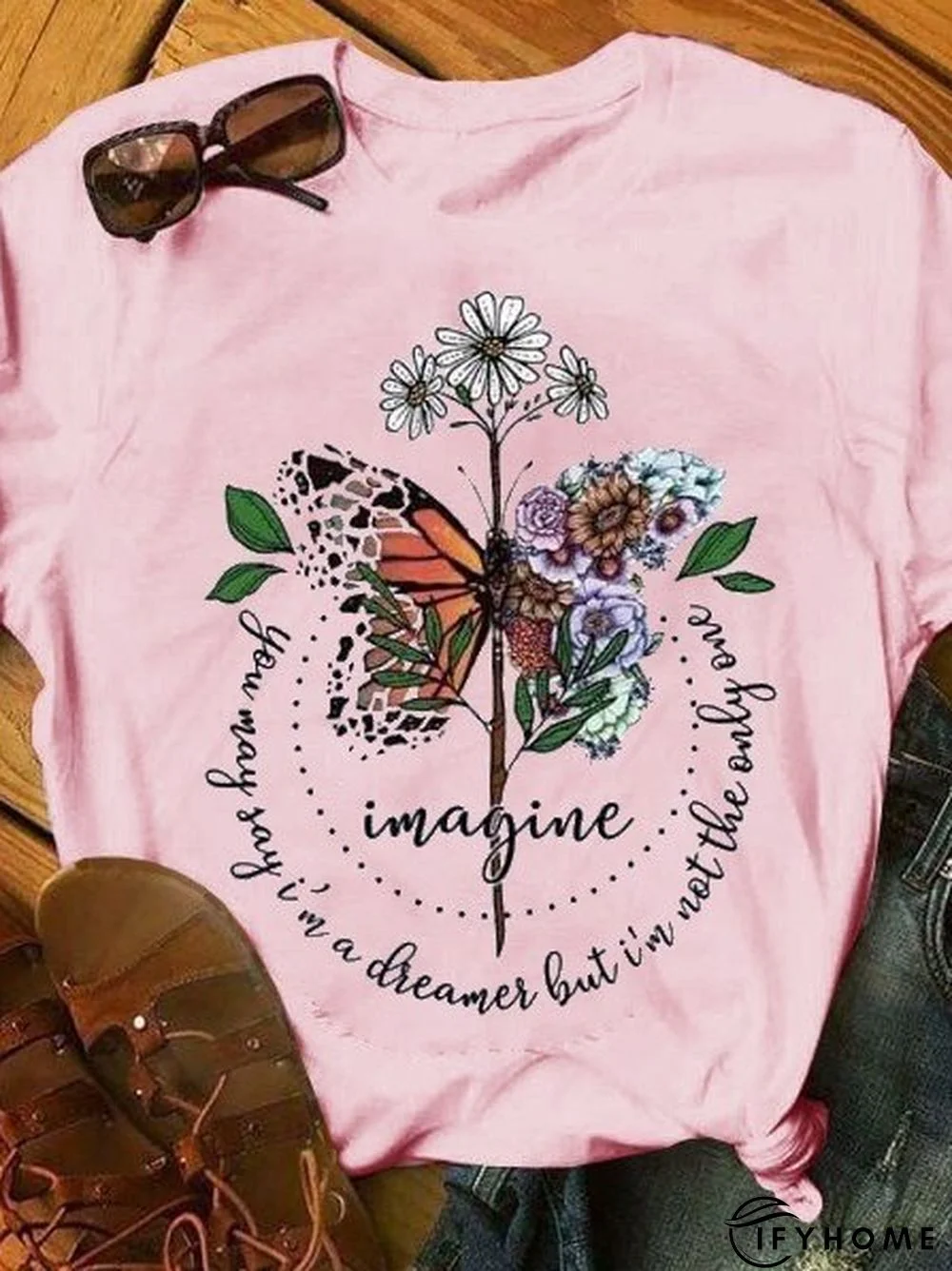 Print Casual Short Sleeve Modal T-shirt & Top | IFYHOME