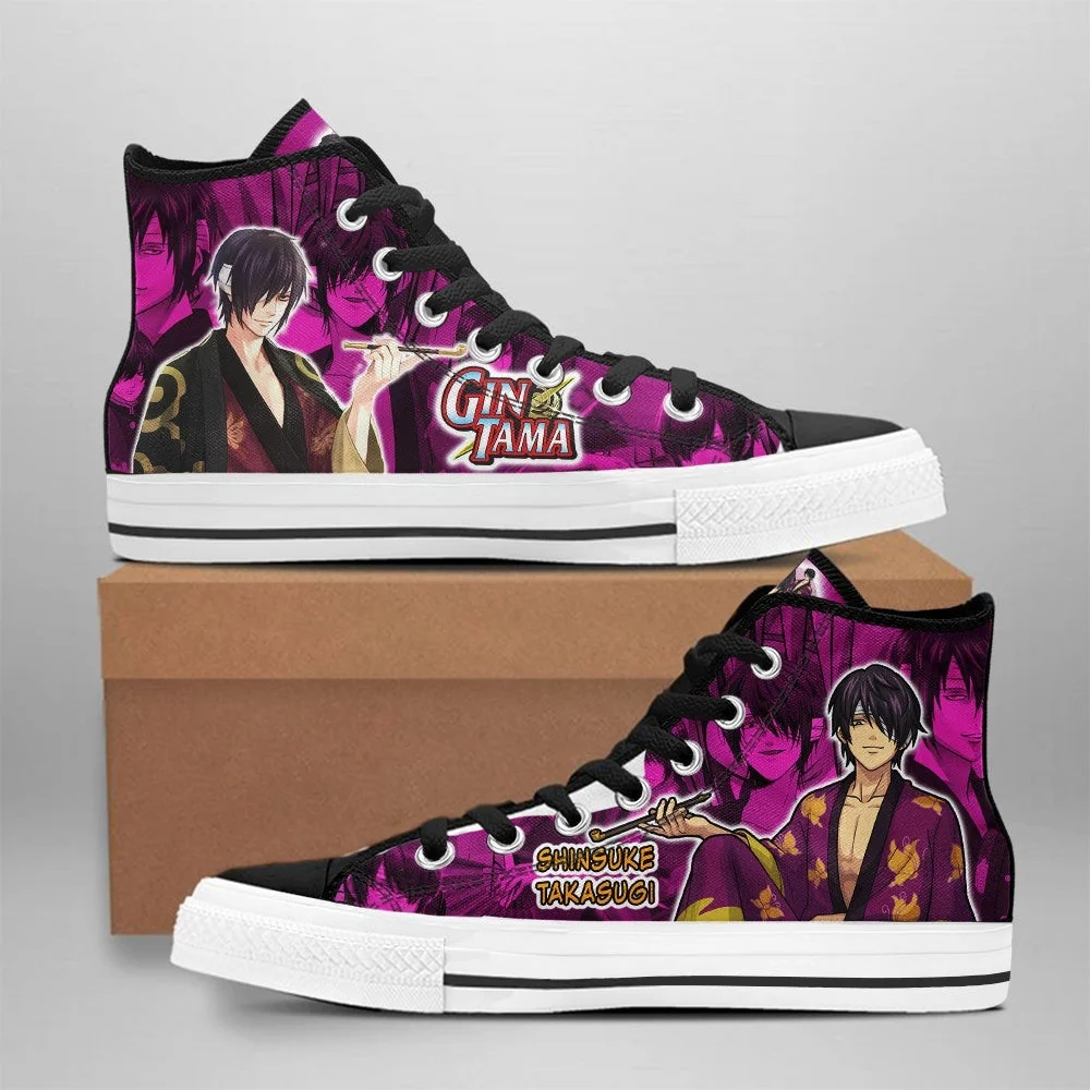 Kingofallstore - Kingofallstore - Shinsuke Takasugi High Top Shoes Custom Gintama Anime Sneakers