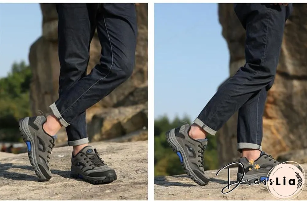 Fashion Men Shoes Comfortable Waterproof Outdoor Casual Shoes Lace-Up Rubber Sneakers