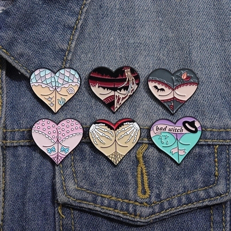 Cartoon Style Cute Cowboy Style Letter Heart Shape Alloy Stamping Stoving Varnish Women’s Brooches
