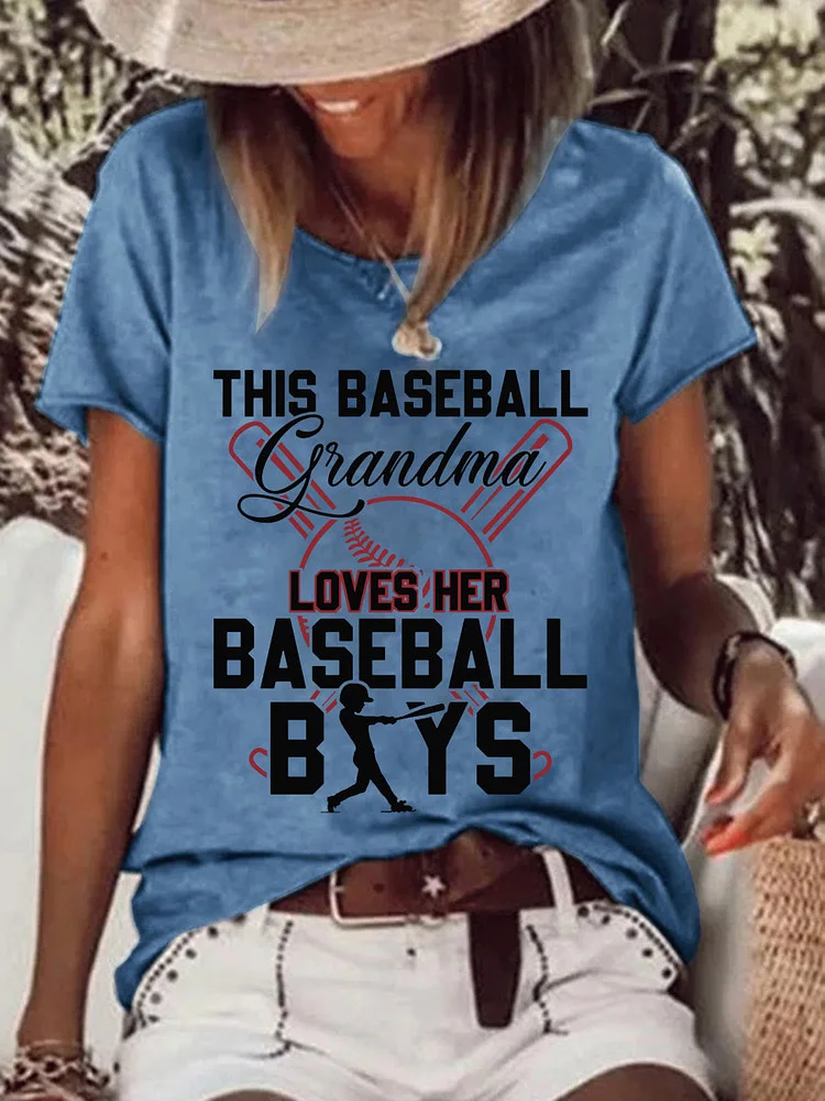 This baseball grandma loves her baseball boys T-shirt Tee -013495-Annaletters