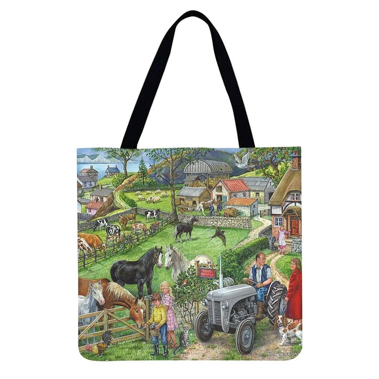 Farm Animals - Linen Tote Bag