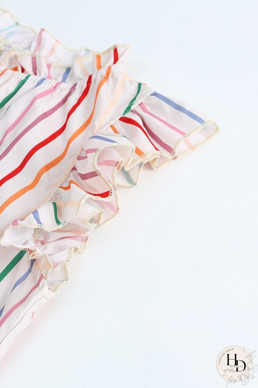 Summer Chic Striped Ruffle Sleeve Tank Top