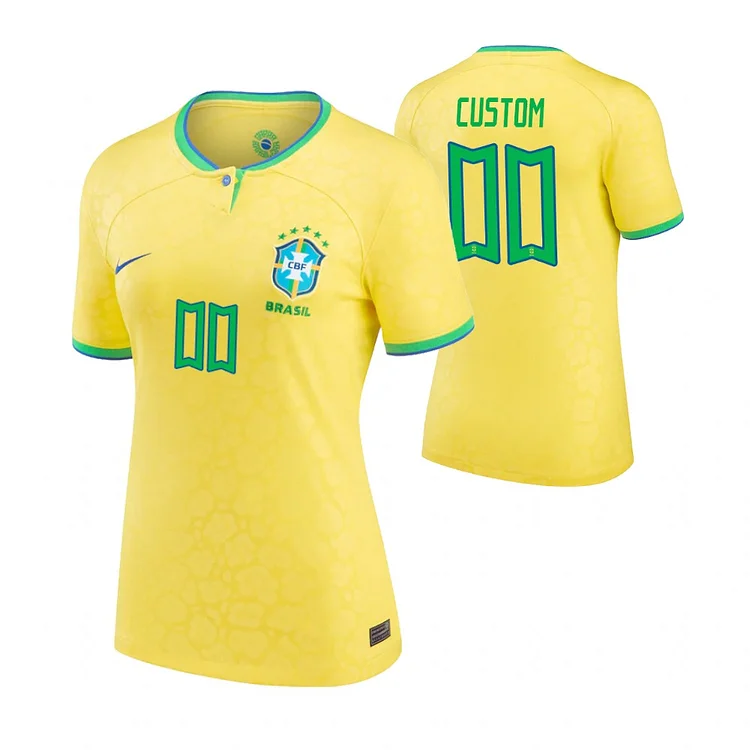 Frauen Brasilien Home Trikot WM 2022 ( Aufdruck Dein Name )