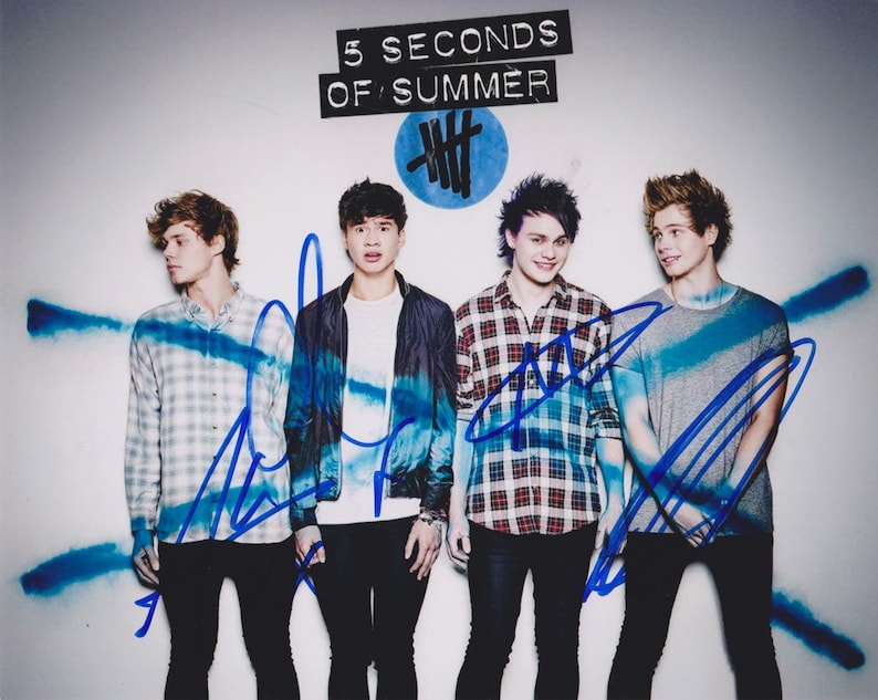 5 Seconds of Summer Band Signed Autographed Glossy 8x10 Photo Poster painting - COA Matching Holograms