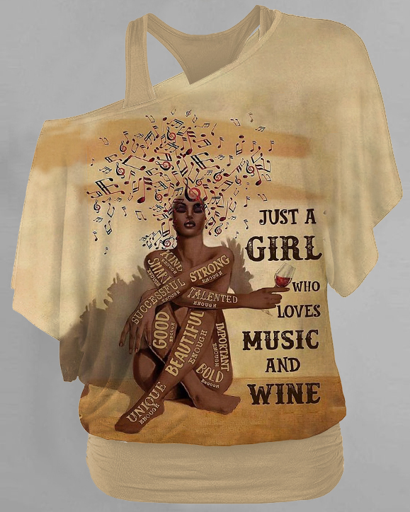 Girl Love Music Double Layer 2 Pieces Loose Top T-shirt