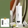 Electric Kettle 304 Stainless Steel LED Display Travel Vacuum Insulated Mug Lightweight Warmer Bottle 500ml for Camping Drivers Travel, with Buckle Lid 