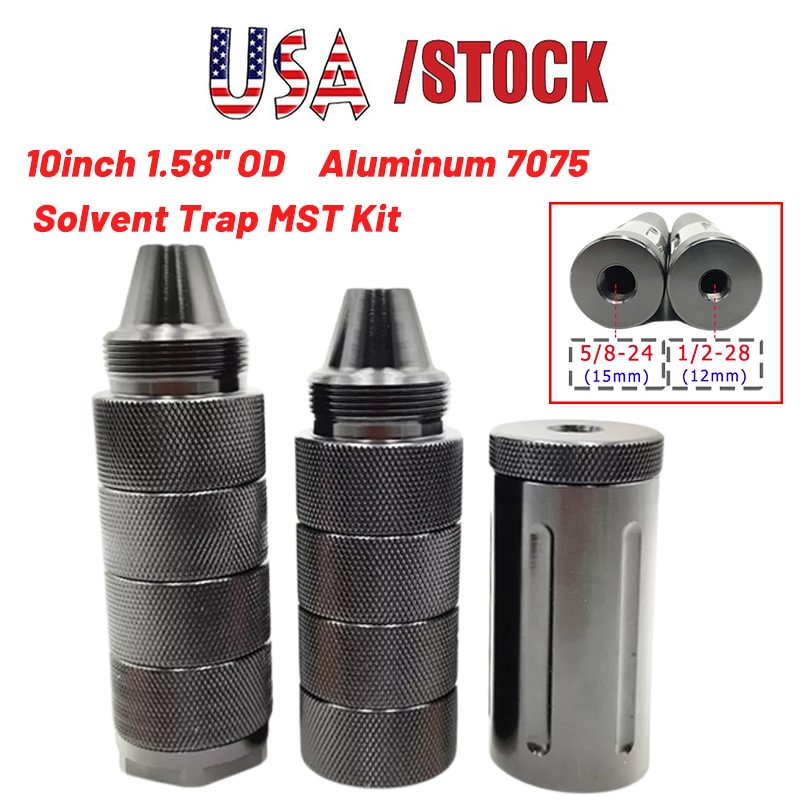 10inch 1.58'' OD Aluminum 7075 Modular Solvent Trap MST kit Fuel Filter 5/8x24 1/2x28 Screw Cones