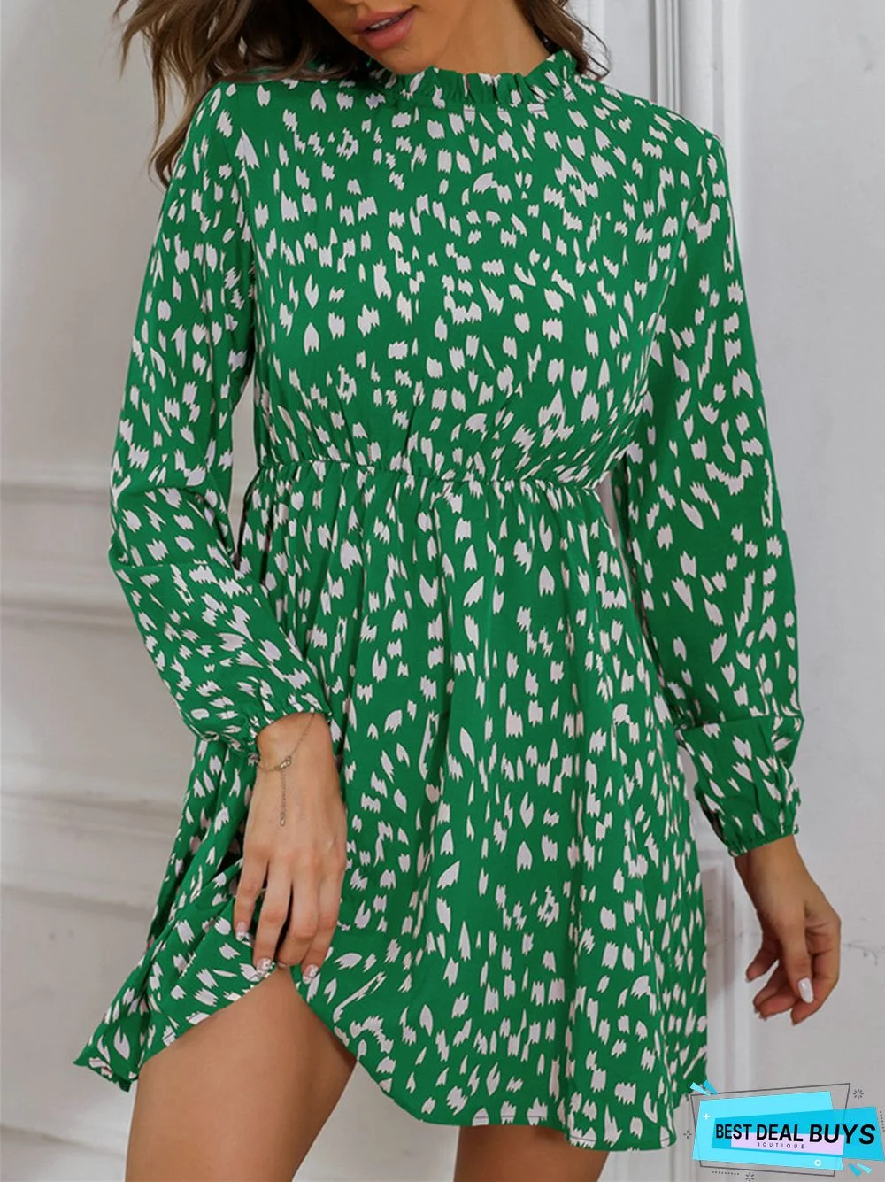 Temperament Strap Long Sleeve Dress