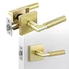 [US Local Warehouse] Verdurancd Heavy Duty Privacy Doors Handles with Locks Square Entrydoor Knurled Handle for Left Right Sided for Front Entrance and Bedrooms Passage