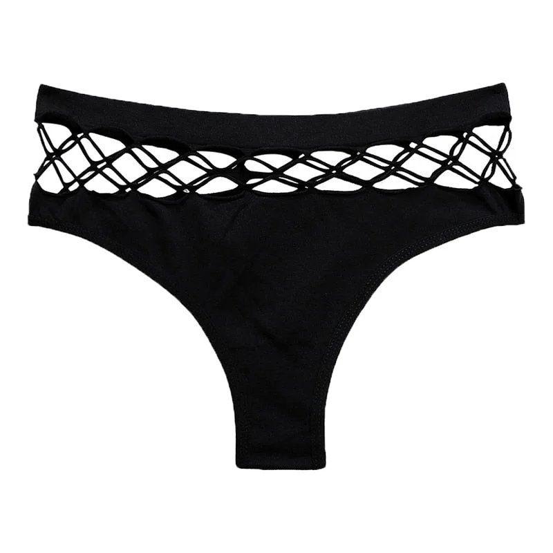 Sexy Hollow Out Thong Women's Panties Waist Hollow G-String Intimate Lingerie Breathable Nylon Underwear Female Underpants L-XXL