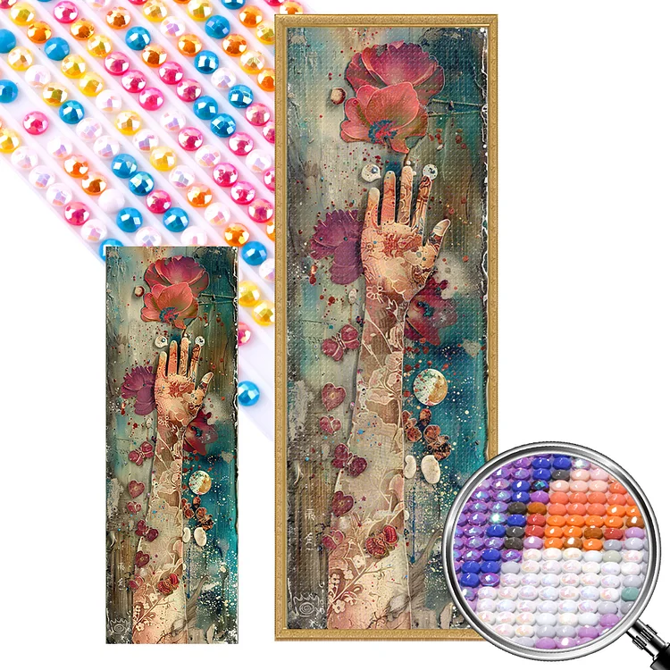 Flower And Arm 30*90CM (Canvas) AB Full Round Drill Diamond Painting gbfke