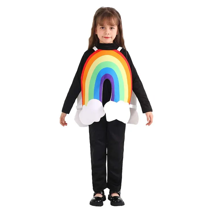 Kids Children Funny Weather Rainbow Outfits Cosplay Costume Carnival Suit