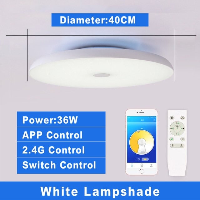 Modern LED Ceiling Lights Dimmable 36W 48W 72W APP Remote Control Bluetooth Music Light Speaker Foyer Bedroom Smart Ceiling Lamp