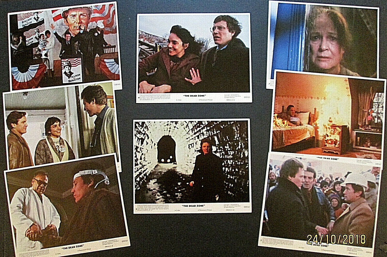 STEPHEN KING:CHRISTOPHER WALKEN (THE DEAD ZONE) ORIG,1983 COLOR Photo Poster painting SET