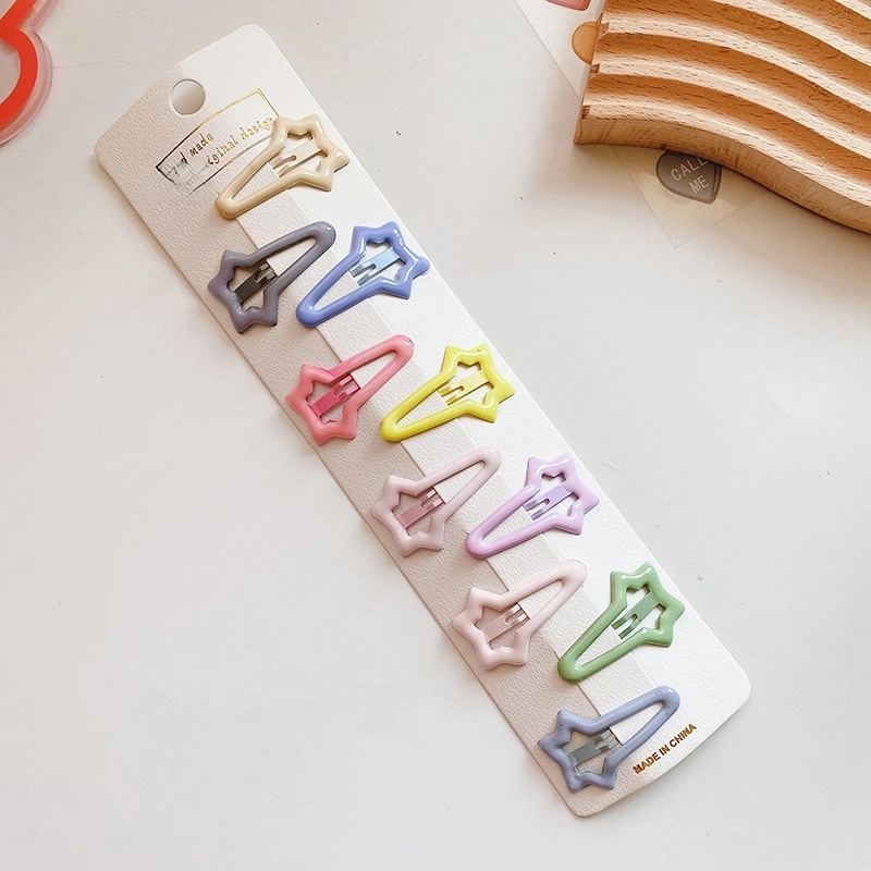 Sweet BB Clip Cream Color Broken Hair Headdress Oil Drop Cute Hair Clip Children’s Bangs Paint Edge Clip Candy Color