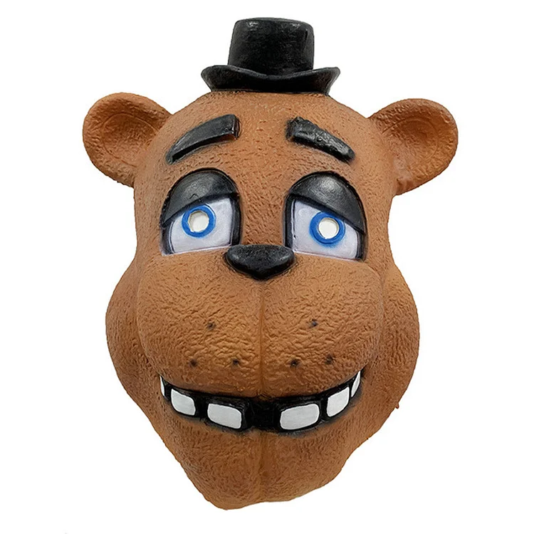 Horror Five Nights At Freddy's: Purple Tears (2023) Freddy Brown Latex Mask Cosplay Accessories Halloween Carnival Props