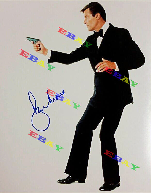 Roger Moore James Bond 007 Autographed Signed 8x10 Photo Poster painting Reprint