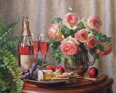 

Wine and Flowers – Paint By Numbers - 40*50CM, 501 Original