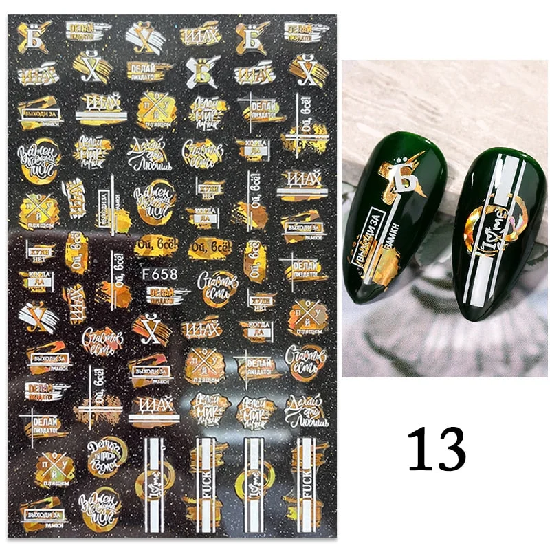 3D White Lace Flowers Translucent Nails Stickers Leaf Ballet Geometry Butterfly Gradient Abstract Nail Art Design Slider Decor