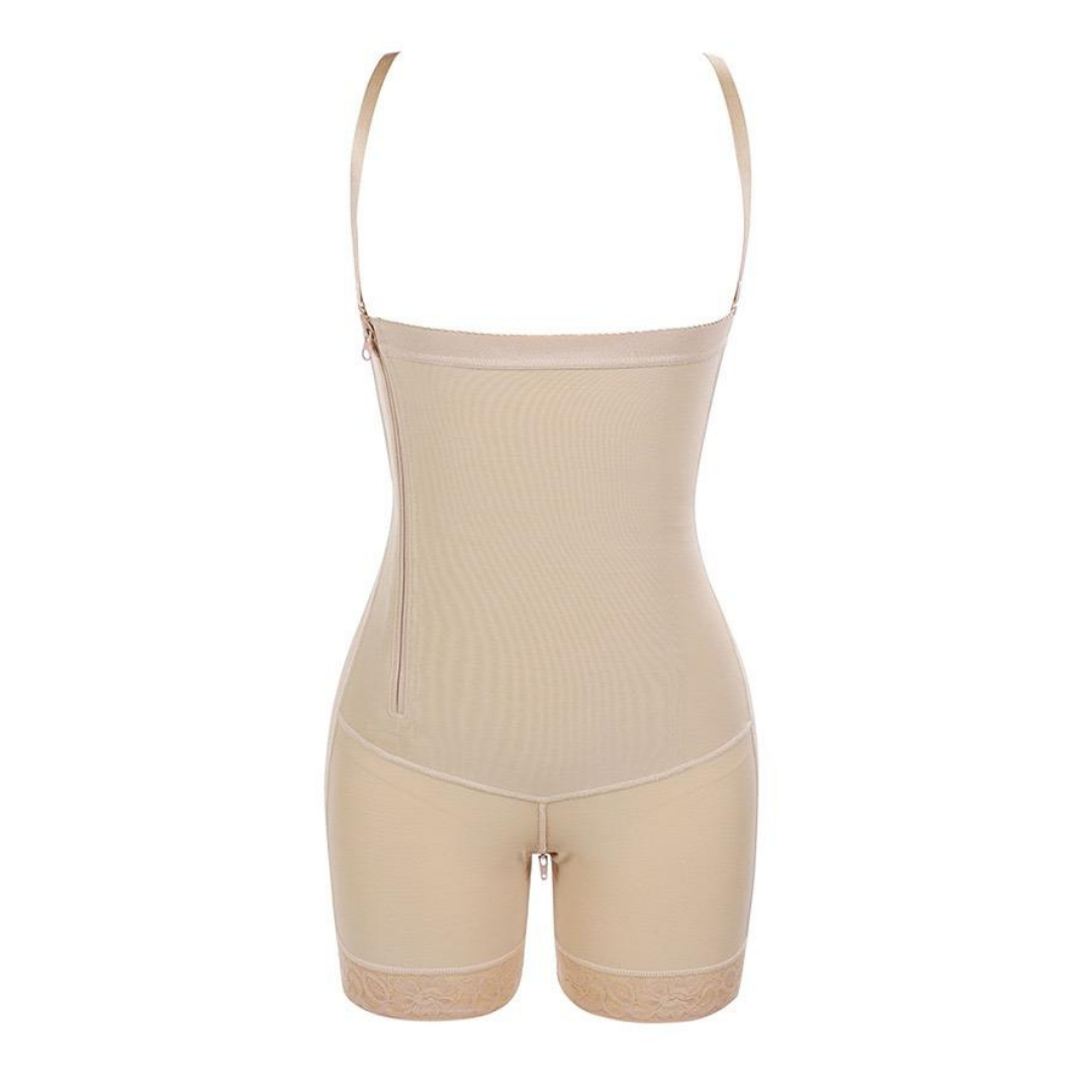 Natalia - Underbust Side Zip Firm Tummy Control Sheer Leg Body Shaper with Butt Lifter