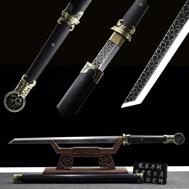 High -quality ebony anime katana,copper tsuba katana,fish scales Pattern knife Japan handmadekatana swords,best katana,cosplay Samurai sword