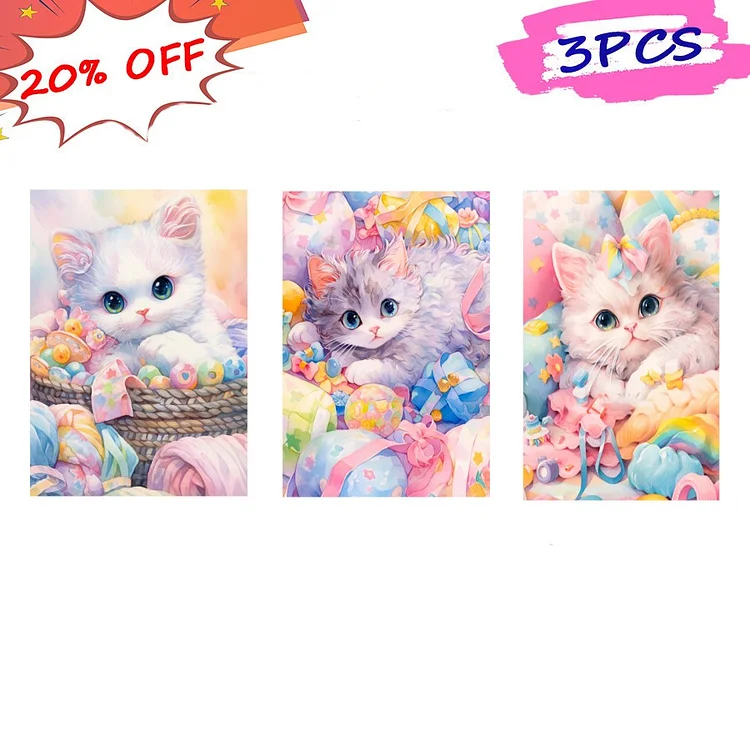 Colorful Cat 11CT (50*65CM) Stamped Cross Stitch gbfke