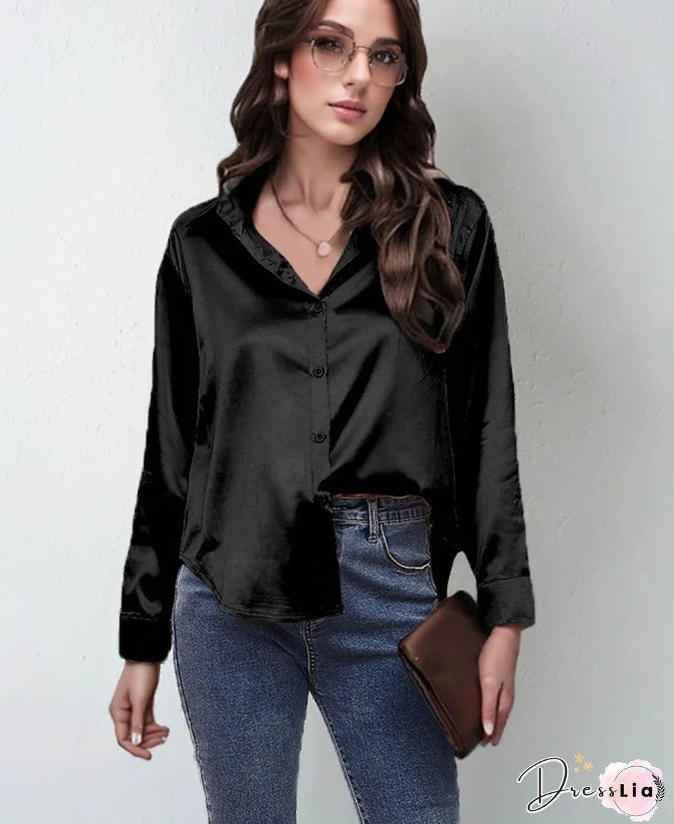 fashion women blouses shirts OL chiffon blouse long-sleeved womens tops and blouses solid female clothes 1016 40