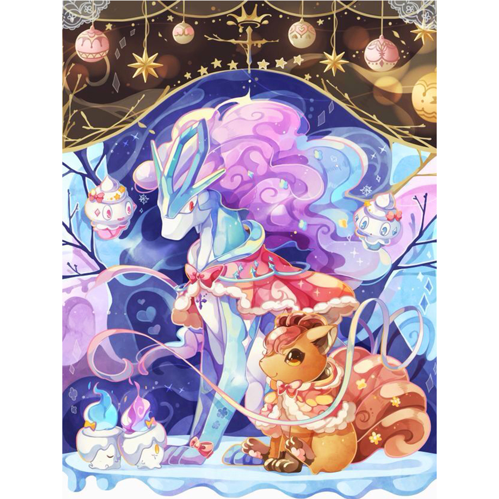 Pokemon 30*40cm(canvas) full round drill diamond painting