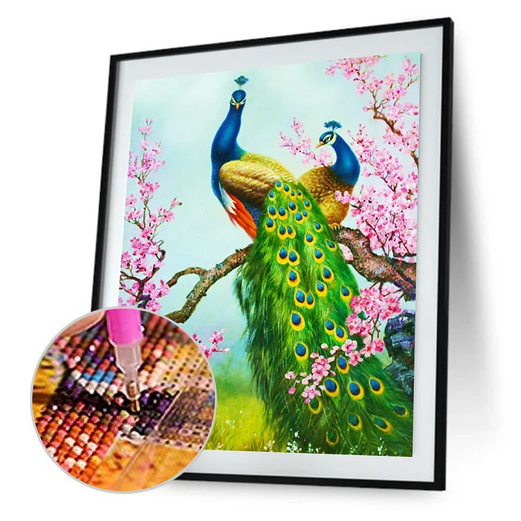 Peacock  Round Diamond Painting 30*54cm