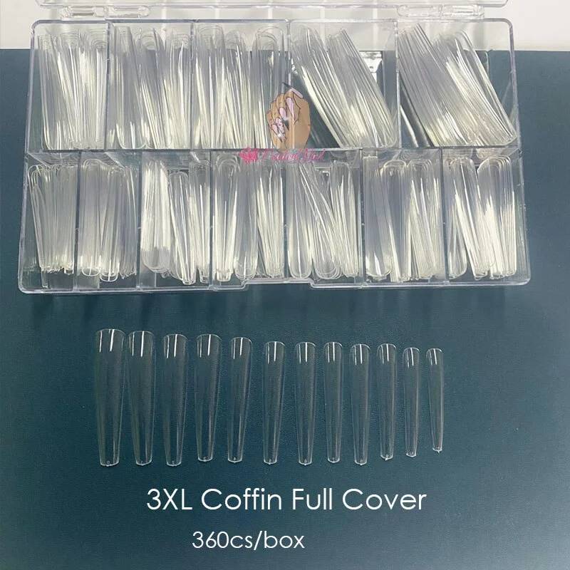 500pcs/box XXL Straight Square Extra Long Acrylic Nail Tips No C Curve Half Cover Artificial False Tip Nails Tool-Nail Inspo