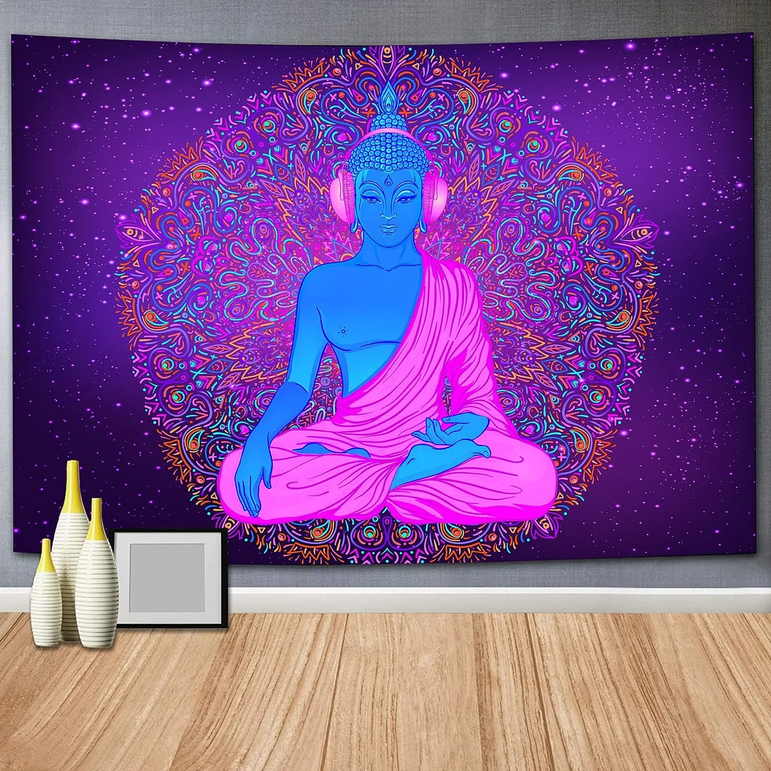 Indian Rainbow Psychedelic Buddha Tapestry Bohemia Abstract Mushroom Wall Hanging Tapestries Hippie Tarot Elephant Blanket Decor