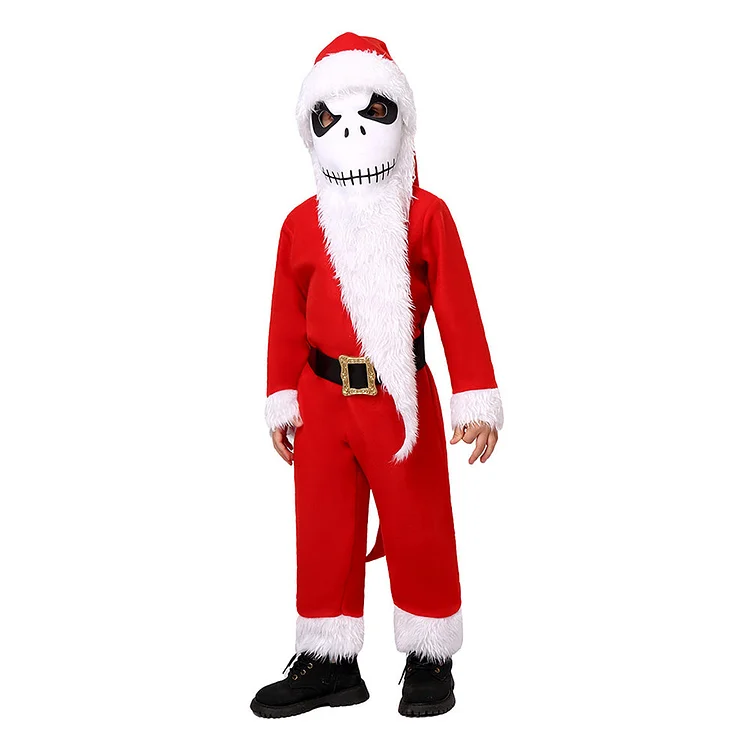 Kids Children Movie The Nightmare Before Christmas Jack Skellington Red Outfits Cosplay Costume Halloween Carnival Suit