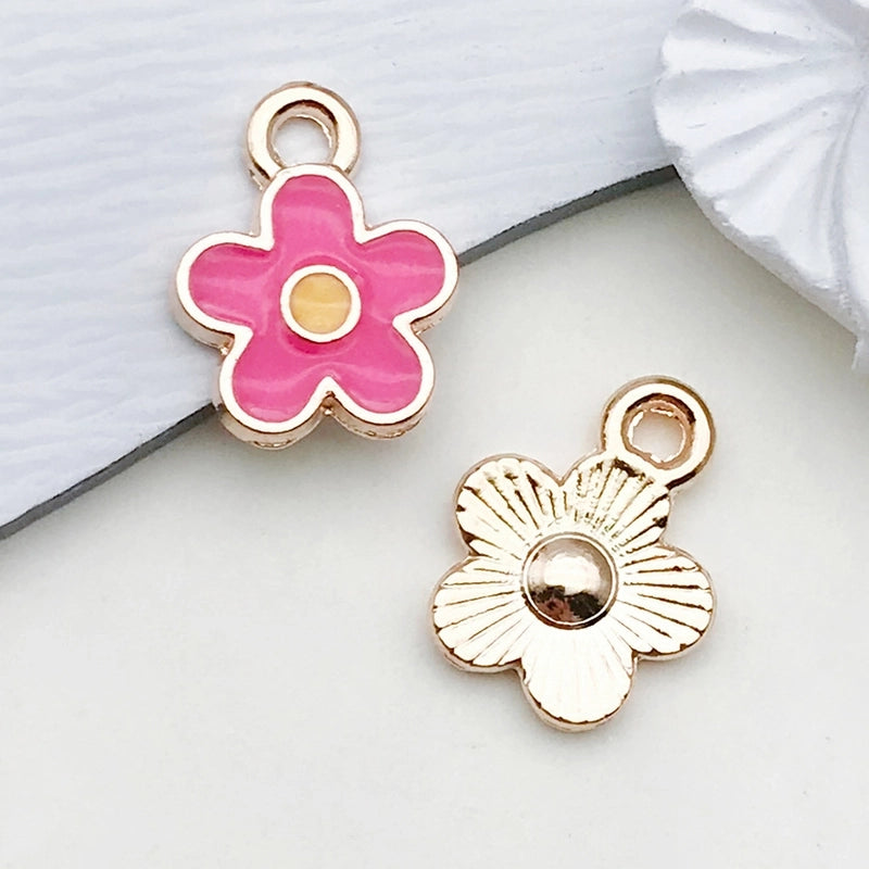 1 Piece 17 * 21mm Zinc Alloy Heart Shape Flower Pendant Jewelry Accessories