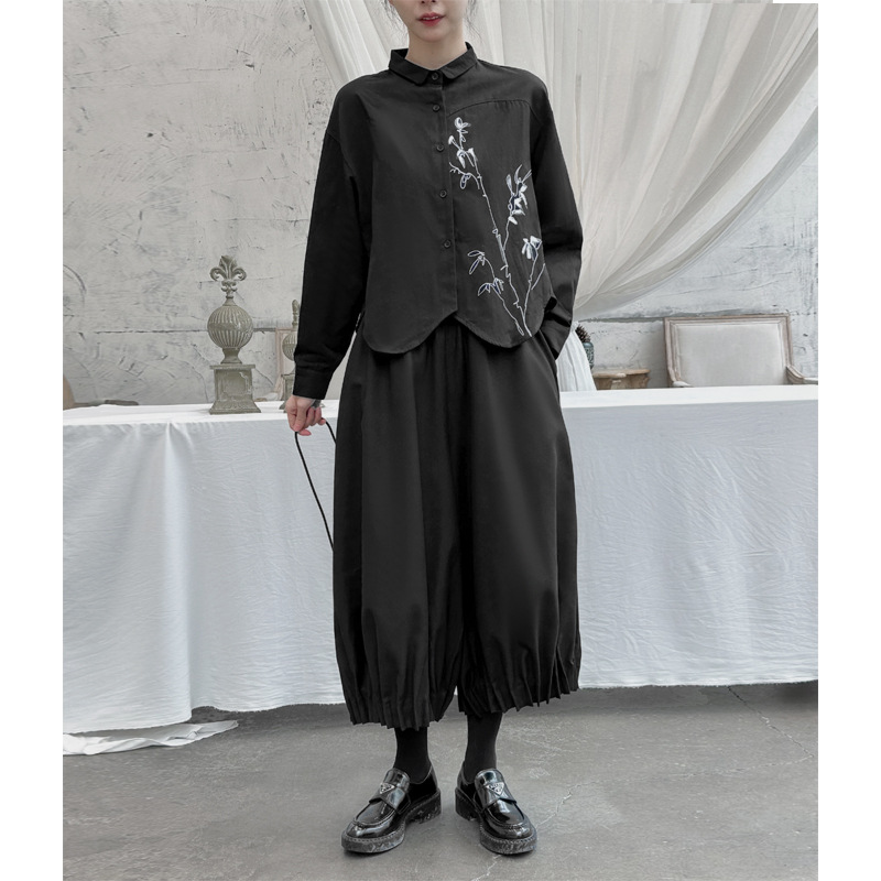 Loose Solid Color Wide Leg Pants